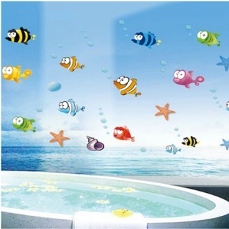  Fish & Bubble Vinyl Wall Stickers 